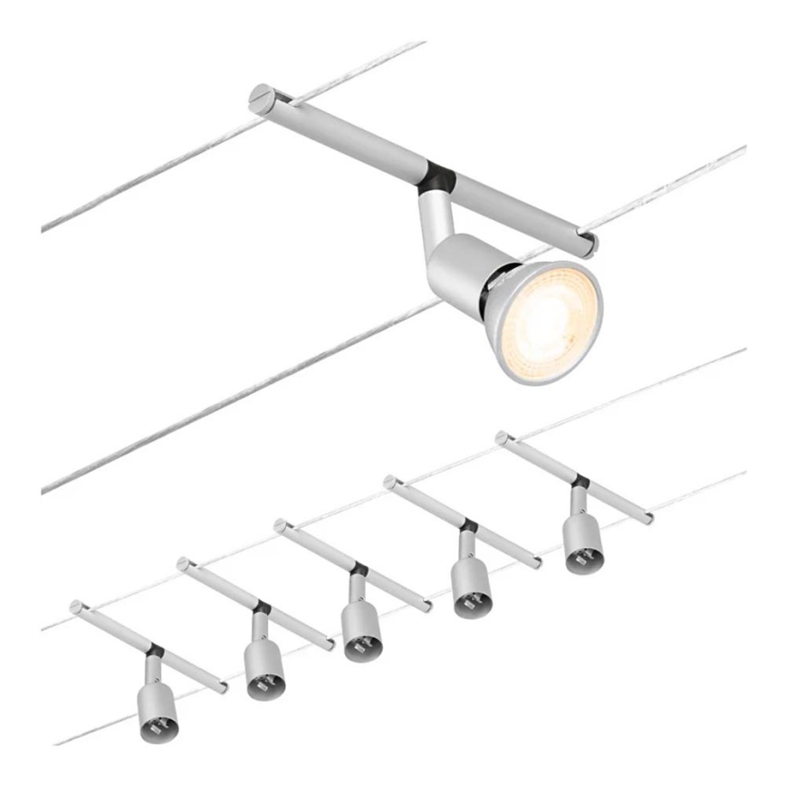 Paulmann 94442 - SET 5xGU5,3/10W Spotlight for string system SALT 230V matte chrome