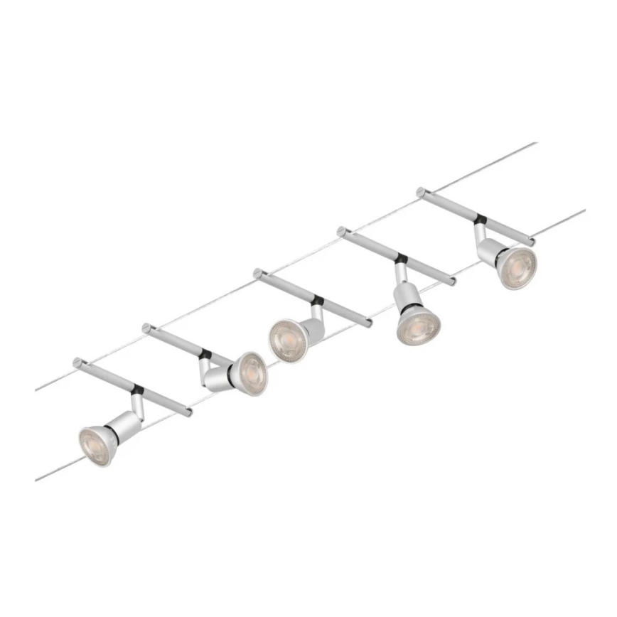 Paulmann 94442 - SET 5xGU5,3/10W Spotlight for string system SALT 230V matte chrome