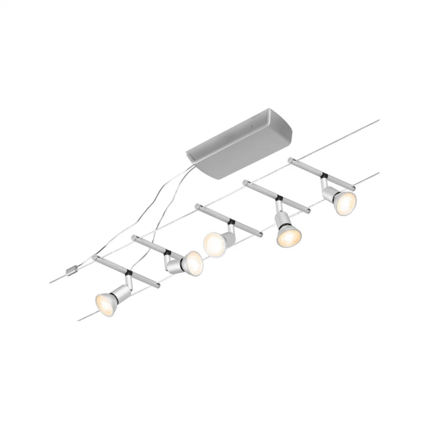 Paulmann 94442 - Set of 5 GU5.3/10W — Complete SALT cable system 230V, matte chrome