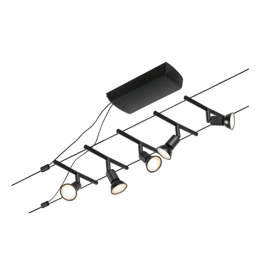 Paulmann 94446 - Set of 5 GU5.3/10W Complete SALT cable lighting system 230V Black