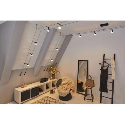 Paulmann 94450 - Set of 5x GU5.3/10W Complete SHEELA cable system 230V black