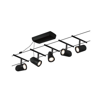 Paulmann 94469 - 5x GU5.3/10W Kit — Complete CUP Cable Lighting System, 230V, Black