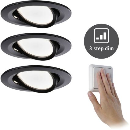 Paulmann 94472 - SET 3xLED/6W IP23 Dimmable bathroom recessed light NOVA 230V