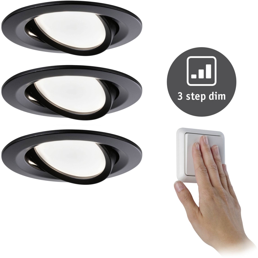 Paulmann 94472 - SET 3xLED/6W IP23 Dimmable bathroom recessed light NOVA 230V