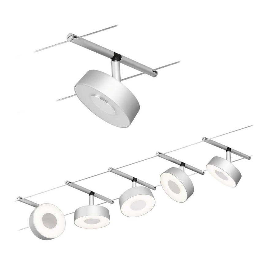Paulmann 94475 - SET 5xLED/5W Spotlight for string system CIRCLE 230V matte chrome