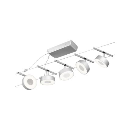 Paulmann 94475 - Set of 5 LED, 5 W each — Complete CIRCLE cable system, 230 V, matte chrome
