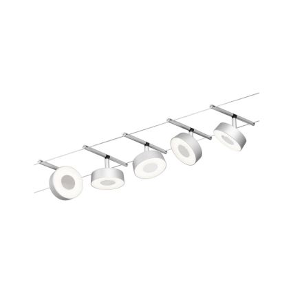 Paulmann 94475 - Set of 5 LED, 5 W each — Complete CIRCLE cable system, 230 V, matte chrome