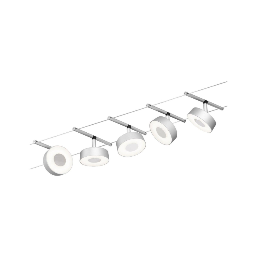 Paulmann 94475 - Set of 5 LED, 5 W each — Complete CIRCLE cable system, 230 V, matte chrome