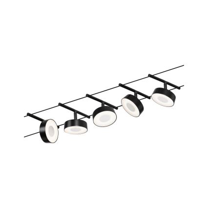 Paulmann 94479 - SET 5xLED/5W Complete cable lighting system CIRCLE 230V black
