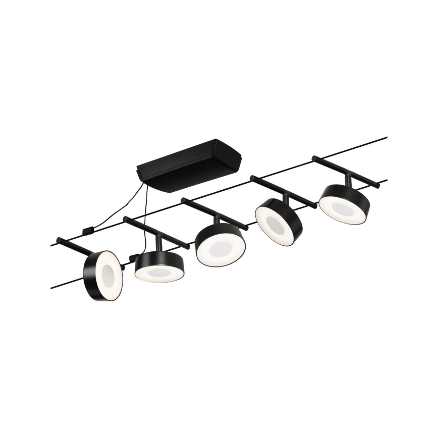 Paulmann 94479 - SET 5xLED/5W Spotlight for string system CIRCLE 230V black