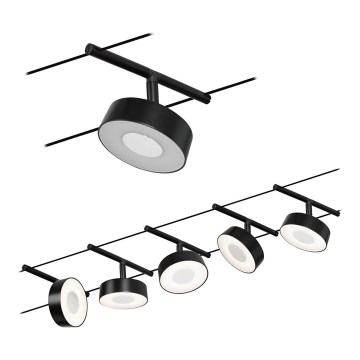 Paulmann 94479 - SET 5xLED/5W Spotlight for string system CIRCLE 230V black