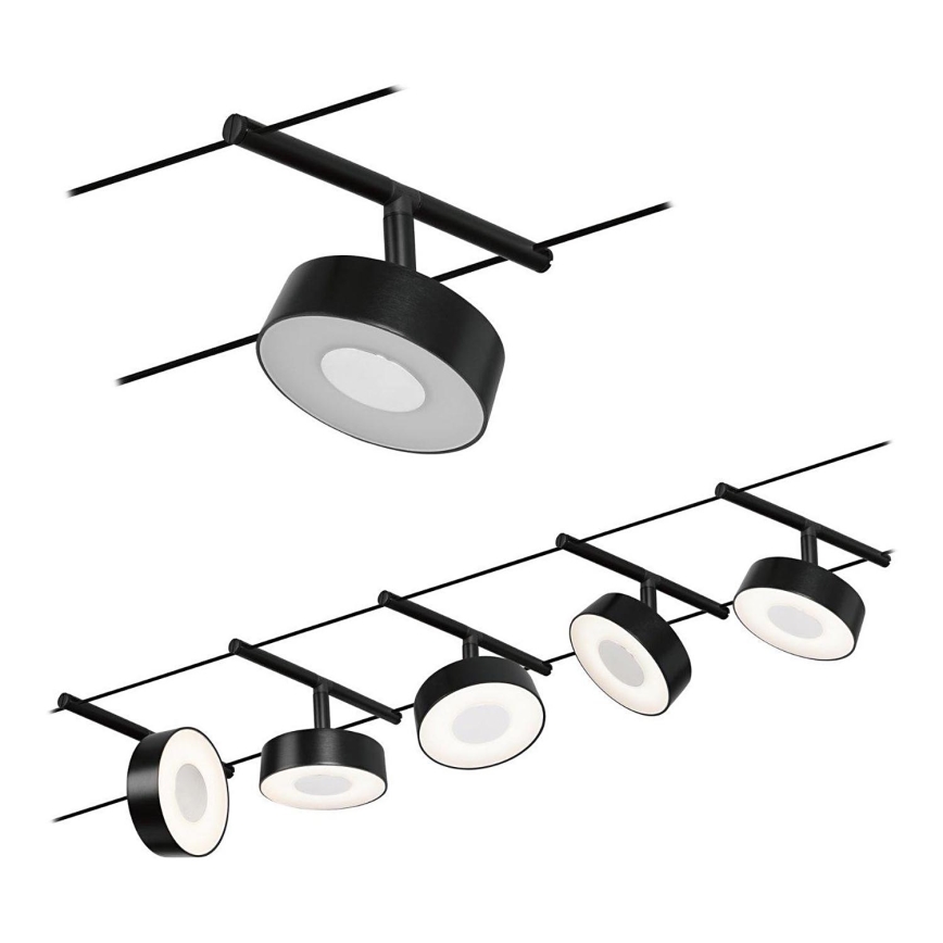 Paulmann 94479 - SET 5xLED/5W Spotlight for string system CIRCLE 230V black