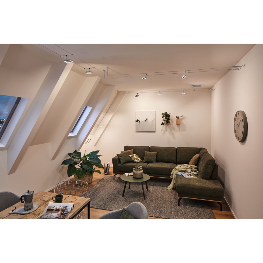 Paulmann 94481 - Set of 5 LED spotlights, 4.8 W each, for the FRAME cable system, 230 V, black