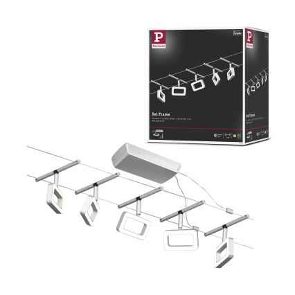 Paulmann 94481 - Set of 5 LED spotlights, 4.8 W each, for the FRAME cable system, 230 V, black