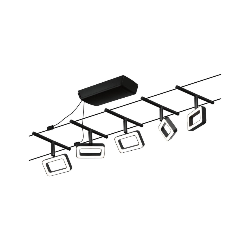 Paulmann 94485 - FRAME Complete Cable Lighting System Set, 5× LED (4.8 W), 230 V, Black