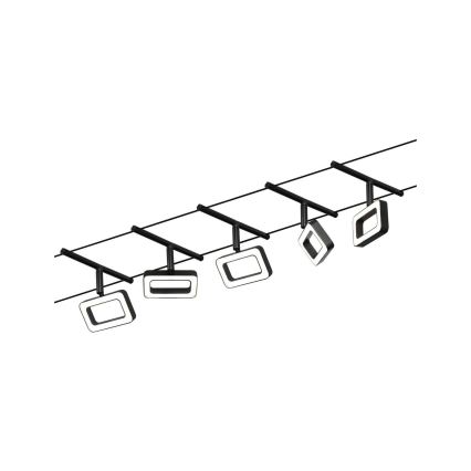 Paulmann 94485 - FRAME Complete Cable Lighting System Set, 5× LED (4.8 W), 230 V, Black