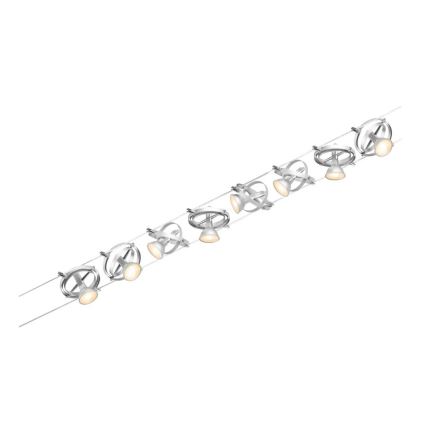Paulmann 94490 - SET 8xGU5,3/7,5W Spotlight for string system CARDAN 230V matte chrome