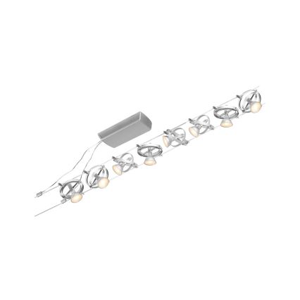 Paulmann 94490 - SET 8xGU5,3/7,5W Spotlight for string system CARDAN 230V matte chrome