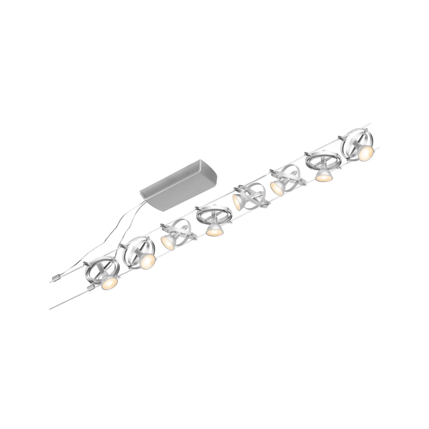 Paulmann 94490 - SET 8xGU5,3/7,5W Spotlight for string system CARDAN 230V matte chrome