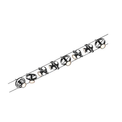 Paulmann 94494 - SET 8xGU5,3/7,5W Spotlight for string system CARDAN 230V black