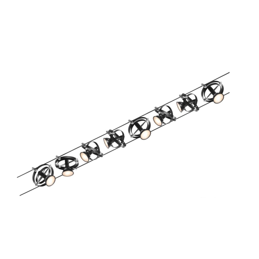 Paulmann 94494 - SET 8xGU5,3/7,5W Spotlight for string system CARDAN 230V black