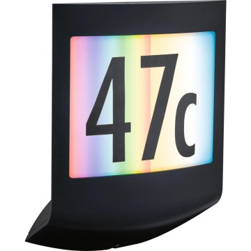 Paulmann 94513 - RGBW LED 8.2W IP44, Dimmable House Number Light with Dusk Sensor PADEA 230V Anthracite
