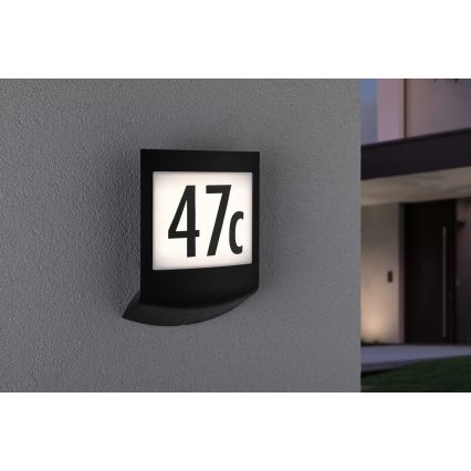 Paulmann 94513 - RGBW LED/8,2W IP44 Dimmable illuminated house number with motion and dusk sensor PADEA 230V anthracite