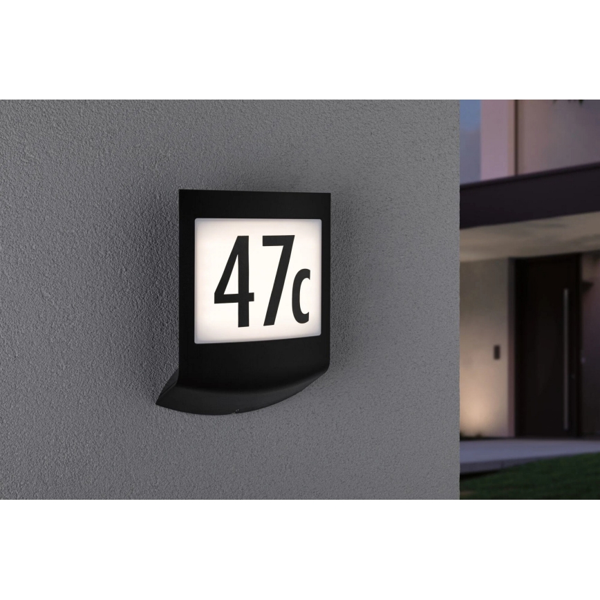 Paulmann 94513 - RGBW LED/8,2W IP44 Dimmable illuminated house number with motion and dusk sensor PADEA 230V anthracite
