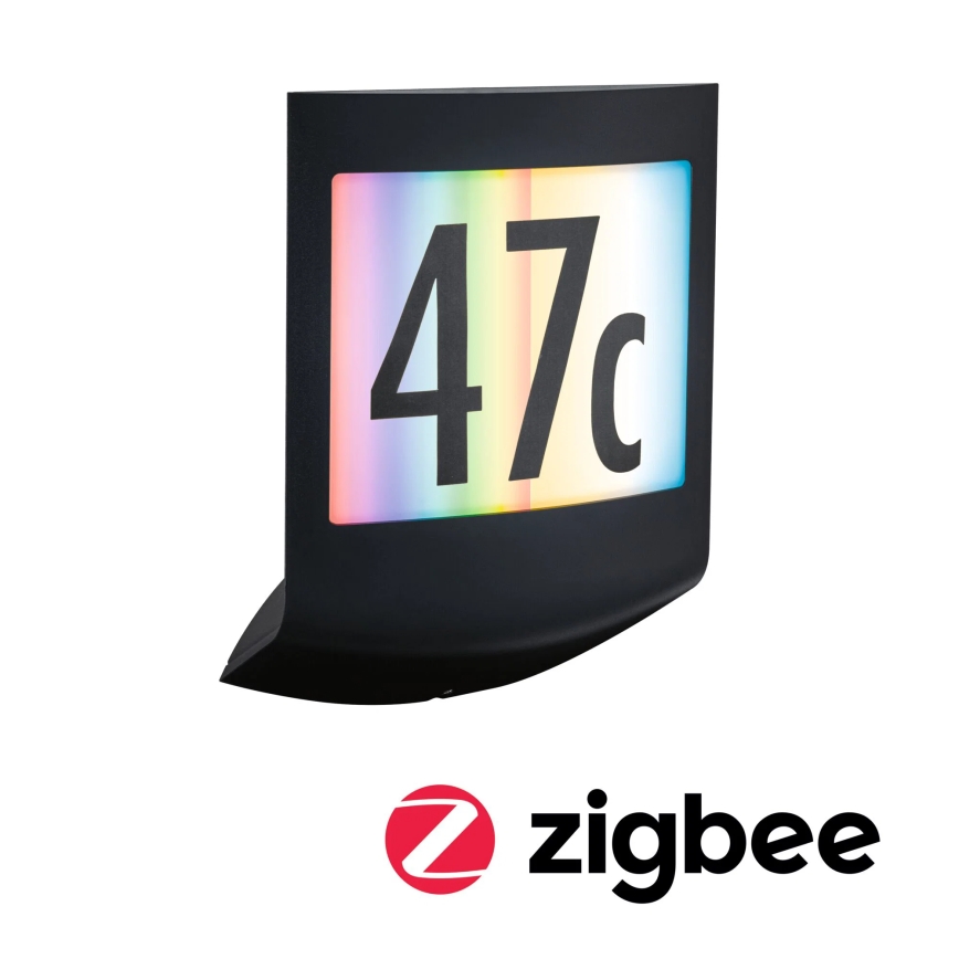 Paulmann 94513 - RGBW LED/8,2W IP44 Dimmable illuminated house number with motion and dusk sensor PADEA 230V anthracite