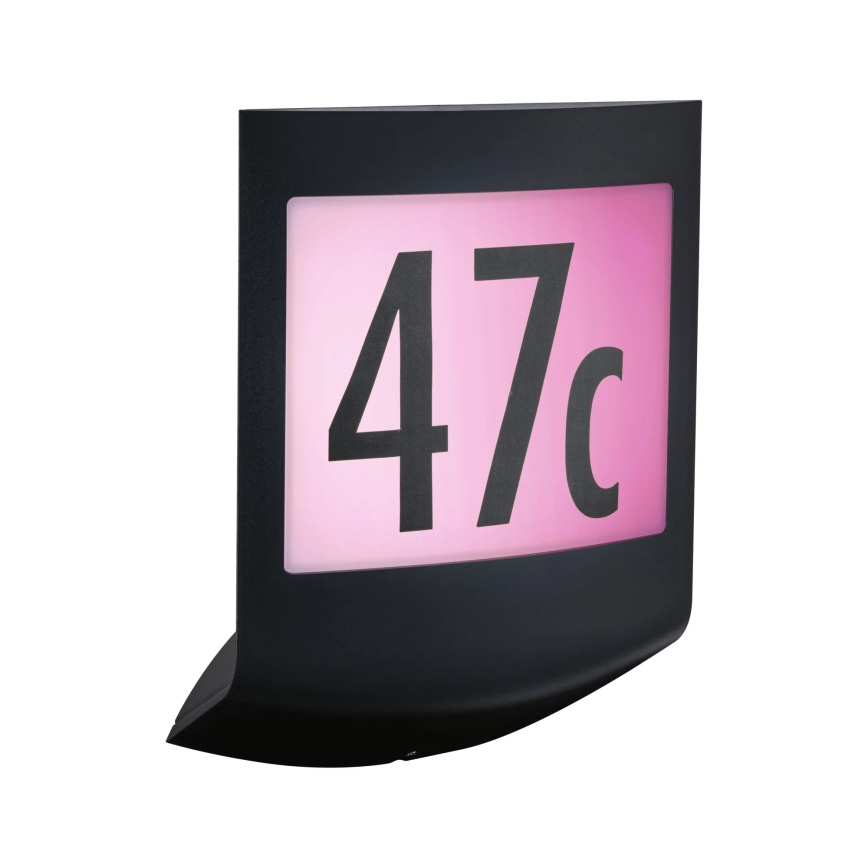 Paulmann 94513 - RGBW LED/8,2W IP44 Dimmable illuminated house number with motion and dusk sensor PADEA 230V anthracite