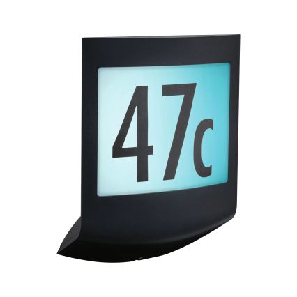 Paulmann 94513 - RGBW LED/8,2W IP44 Dimmable illuminated house number with motion and dusk sensor PADEA 230V anthracite