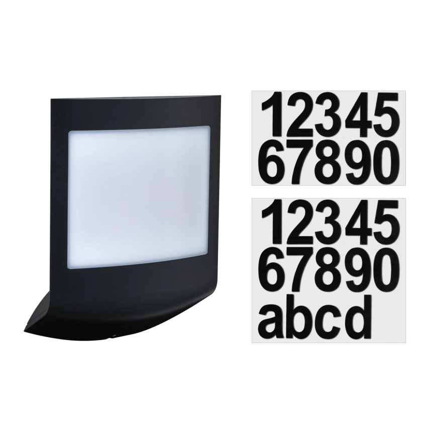 Paulmann 94513 - RGBW LED/8,2W IP44 Dimmable illuminated house number with motion and dusk sensor PADEA 230V anthracite