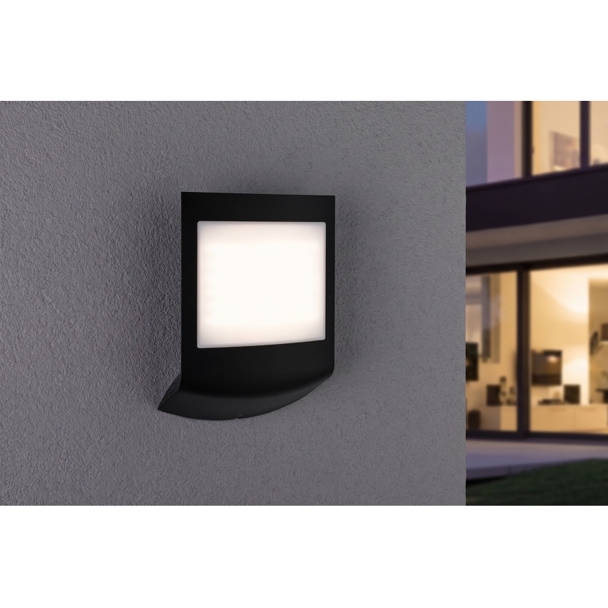 Paulmann 94513 - RGBW LED/8.2W IP44 Dimmable outdoor wall light with motion and dusk sensor PADEA 230V anthracite
