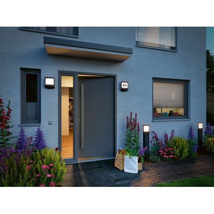 Paulmann 94514 - LED/8.5W IP44 Dimmable house number light with motion and dusk sensor PADEA 230V anthracite