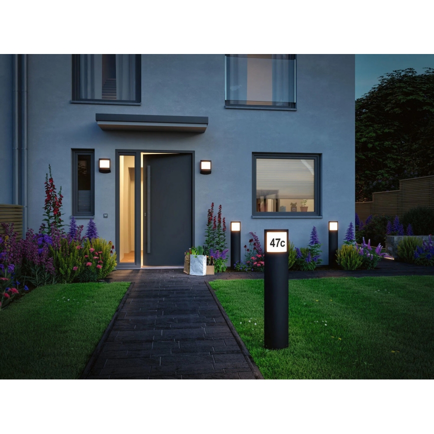 Paulmann 94514 - LED/8.5W IP44 Dimmable house number light with motion and dusk sensor PADEA 230V anthracite