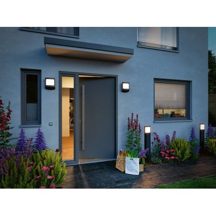 Paulmann 94515 - LED/8.5W IP44 Dimmable outdoor lamp with motion and dusk sensor PADEA 230V anthracite