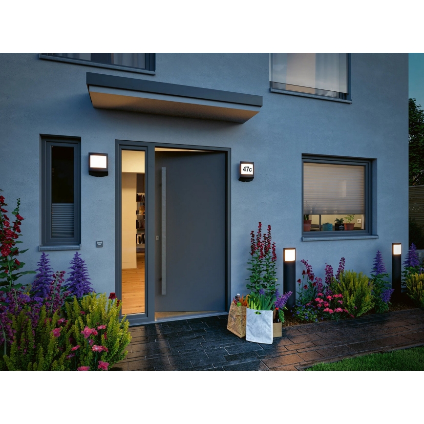 Paulmann 94515 - LED 8.5W IP44 Dimmable house number light with motion and dusk sensor PADEA 230V Anthracite