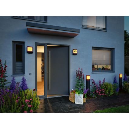 Paulmann 94515 - LED 8.5W IP44 Dimmable house number light with motion and dusk sensor PADEA 230V Anthracite