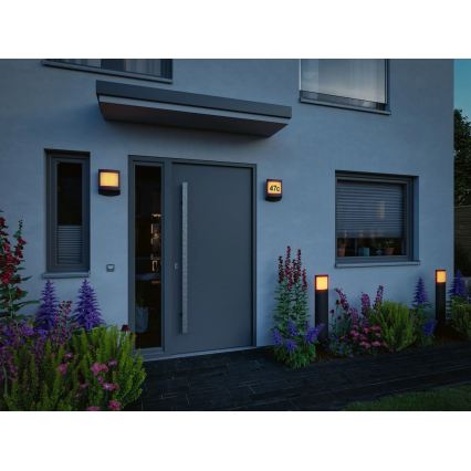 Paulmann 94515 - LED 8.5W IP44 Dimmable house number light with motion and dusk sensor PADEA 230V Anthracite