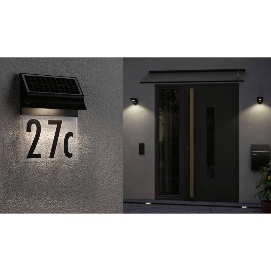 Paulmann 94694 - LED/0,2W IP44 Solar house number NEDA 3,7V 1800 mAh