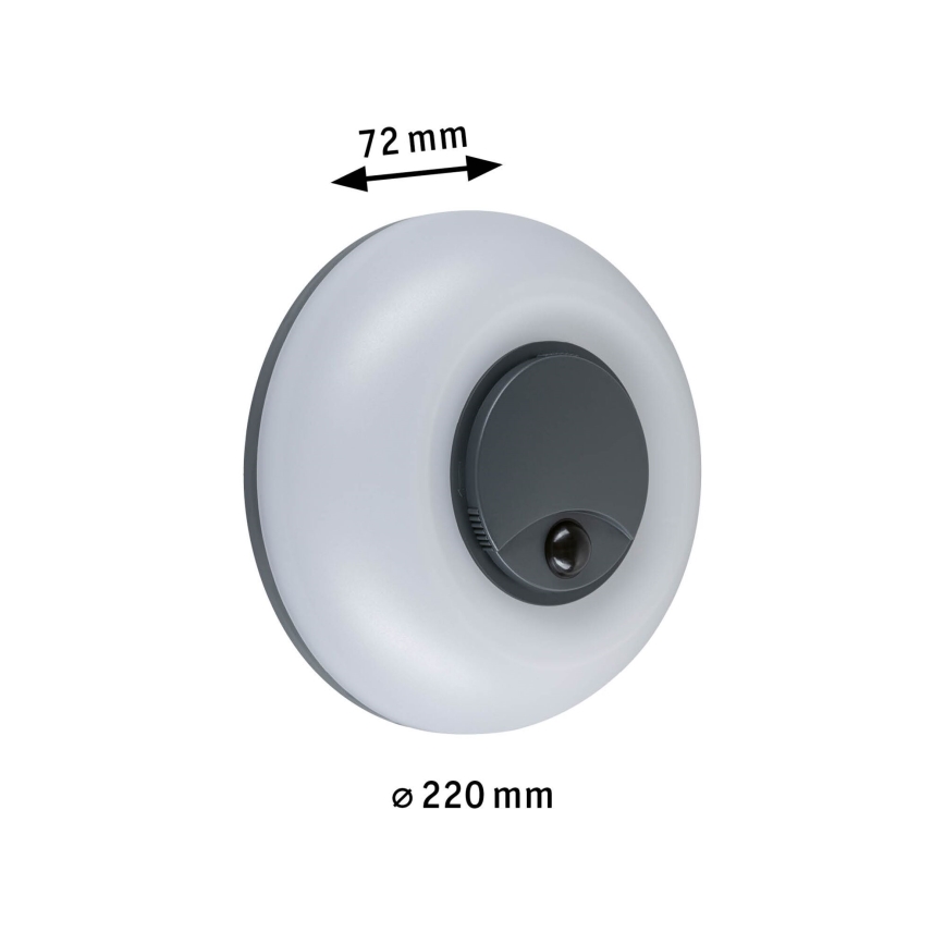 Paulmann 94956 - LED/20,5W IP65 Dimmable outdoor wall light with motion and dusk sensor AUREVA 230V 2200/3000/4000K anthracite
