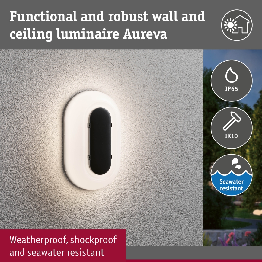 Paulmann 94957 - LED/18,5W IP65 Dimmable outdoor wall light ELUNOR 230V 2200/3000/4000K anthracite
