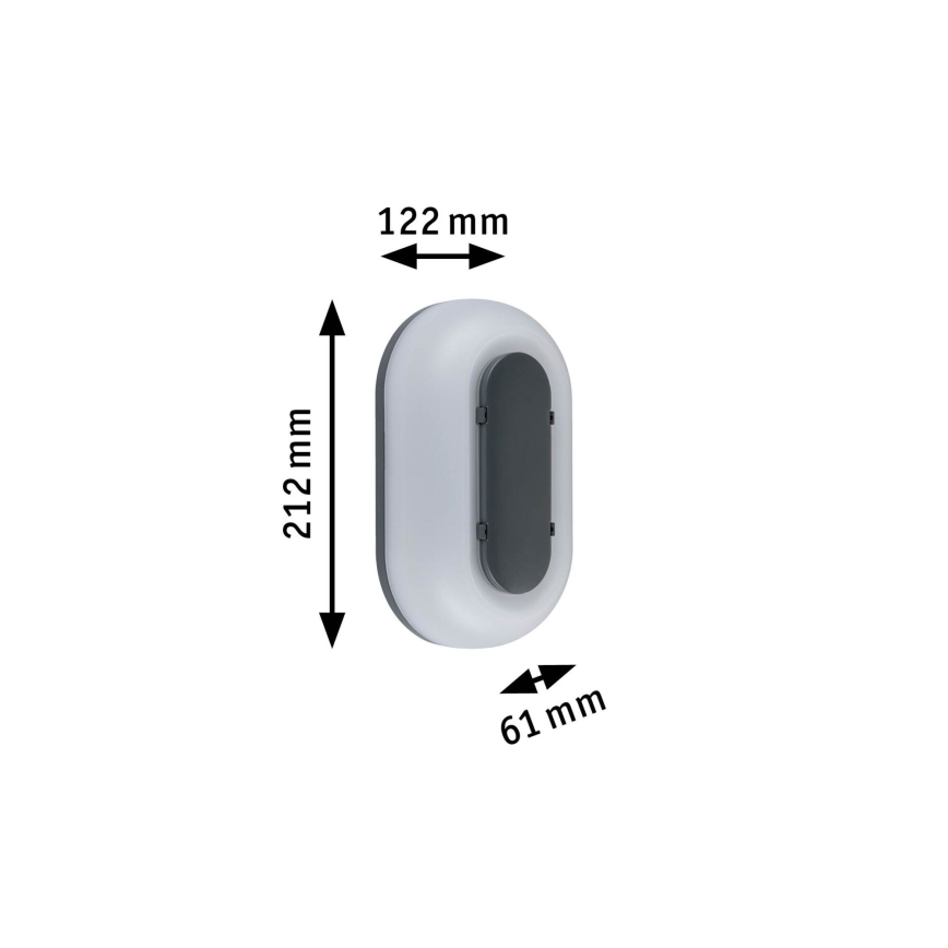 Paulmann 94957 - LED/18,5W IP65 Dimmable outdoor wall light ELUNOR 230V 2200/3000/4000K anthracite