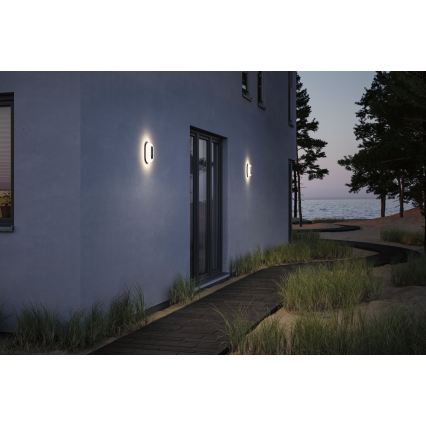 Paulmann 94958 - LED/18.5W IP65 Dimmable outdoor wall light with motion and dusk sensor ELUNOR 230V 2200/3000/4000K anthracite