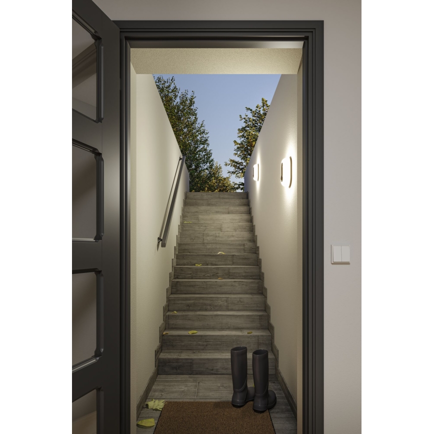 Paulmann 94958 - LED/18.5W IP65 Dimmable outdoor wall light with motion and dusk sensor ELUNOR 230V 2200/3000/4000K anthracite