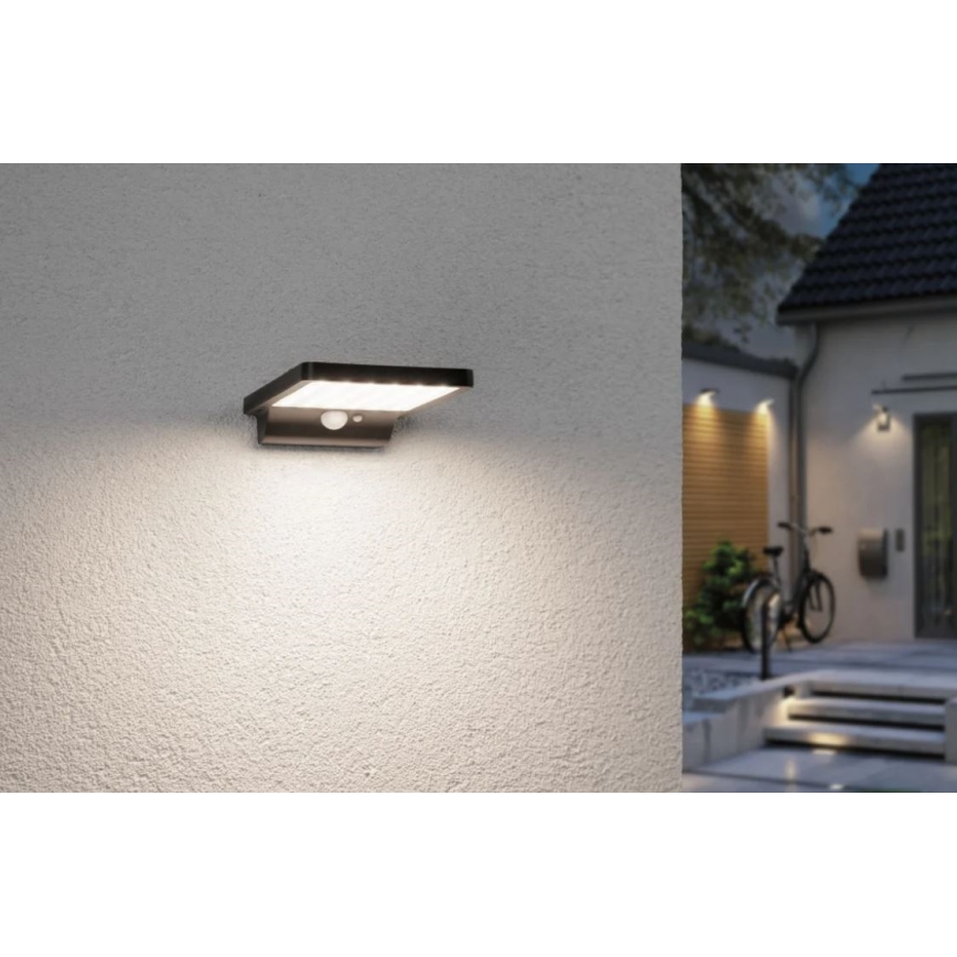 Paulmann 95393 - LED/4W IP44 Dimmable solar wall light with a sensor SOLVEIG 3,7V 2000 mAh