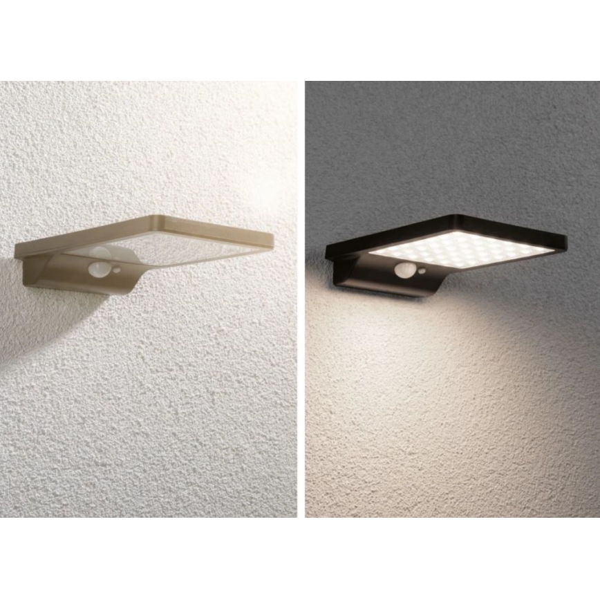 Paulmann 95393 - LED/4W IP44 Dimmable solar wall light with a sensor SOLVEIG 3,7V 2000 mAh