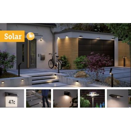 Paulmann 95393 - LED/4W IP44 Dimmable solar wall light with a sensor SOLVEIG 3,7V 2000 mAh