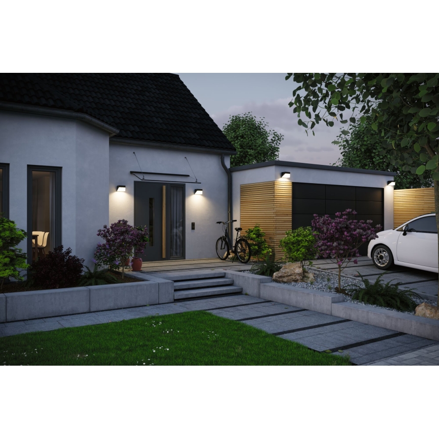Paulmann 95746 - LED/2.3W IP44 Solar wall light with sensor EILEEN 3.7/230V 4000 mAh black