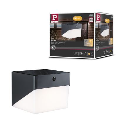 Paulmann 95746 - LED/2.3W IP44 Solar wall light with sensor EILEEN 3.7/230V 4000 mAh black